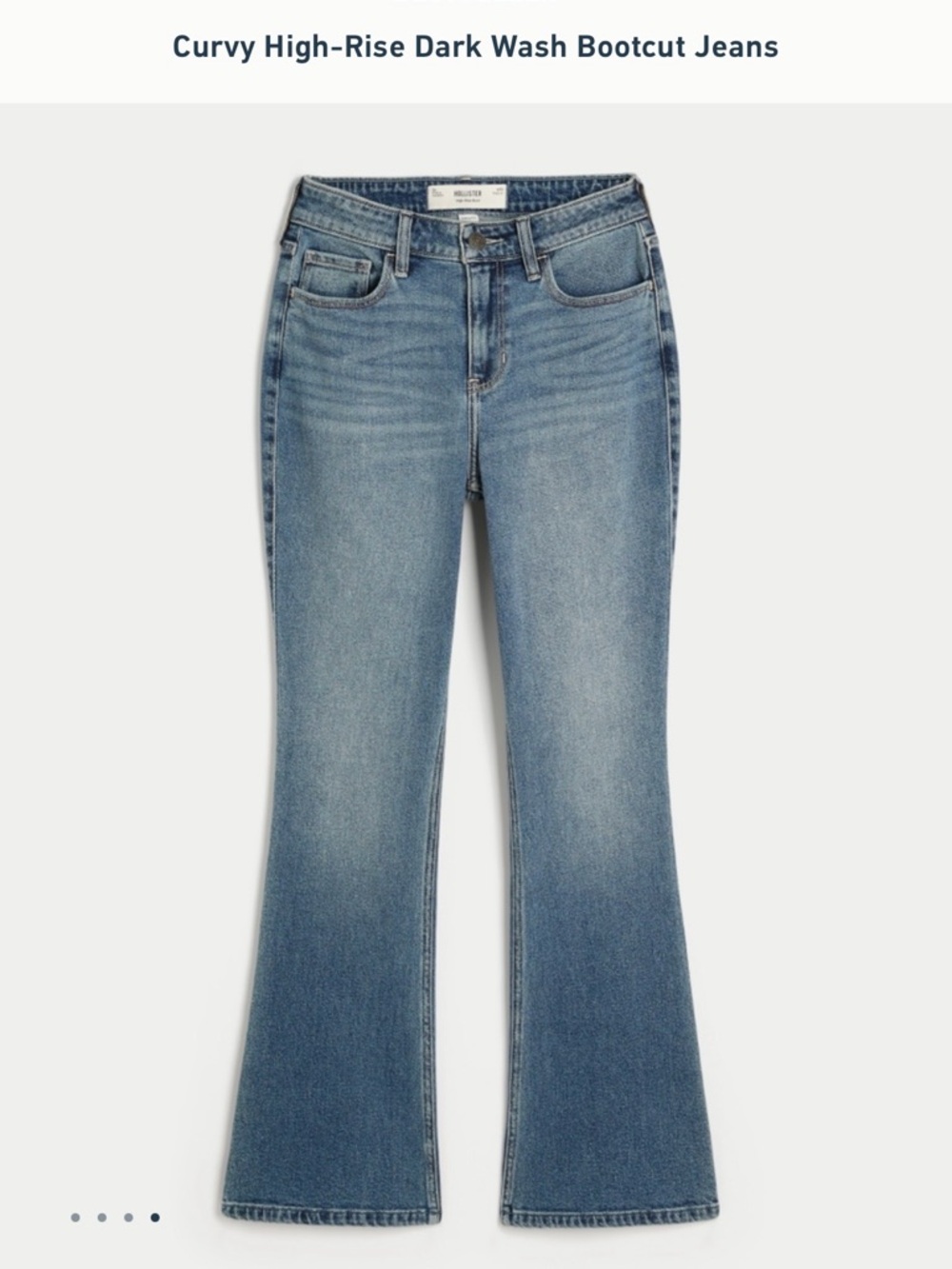 Hollister Medium Blue Curvy High-Rise Bootcut Jeans